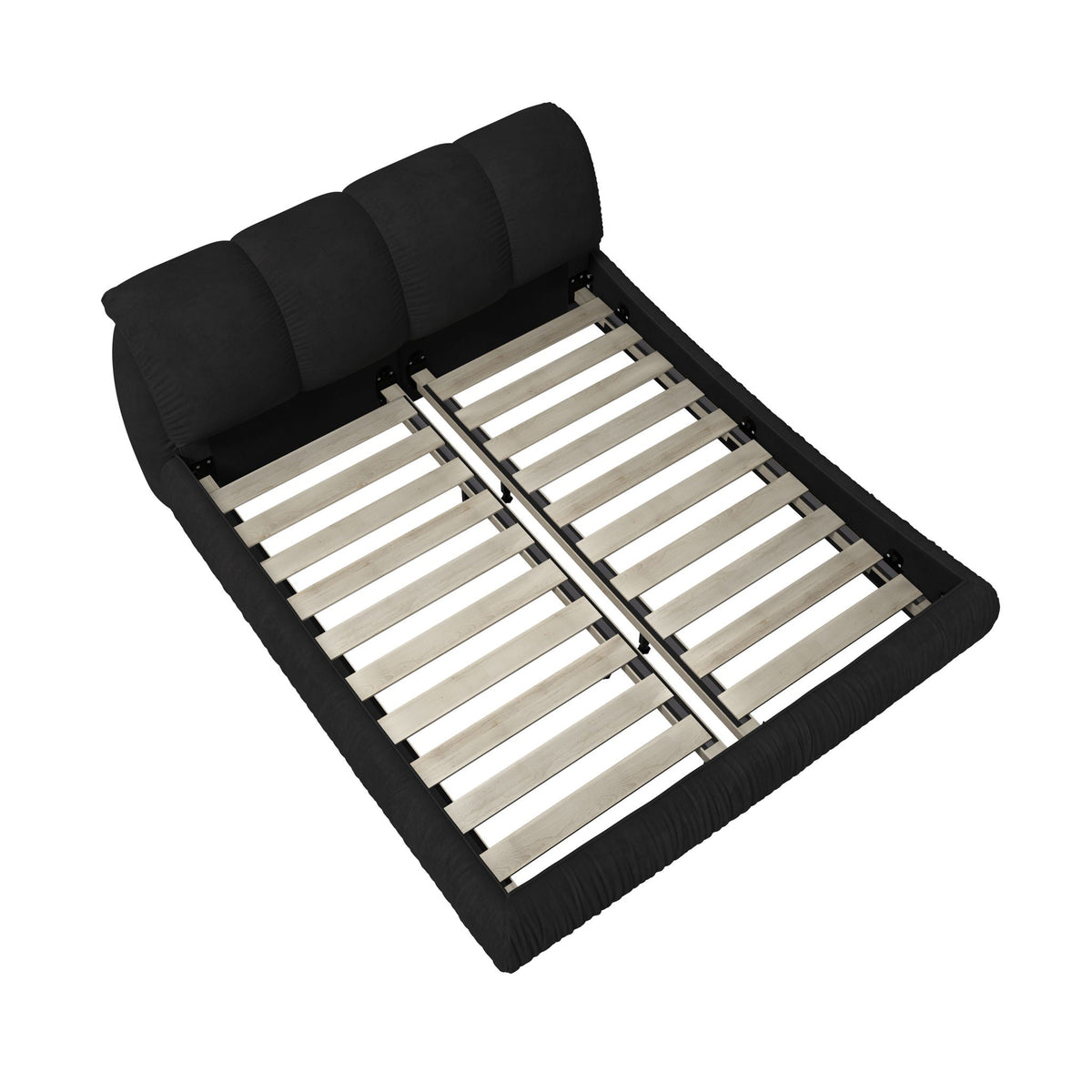 Luxury Upholstered Platform Bed with Oversized Padded Backrest and Solid Wood Frame - Multiple Colors