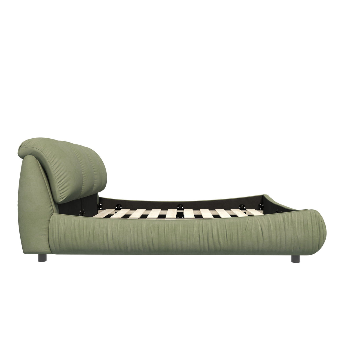 Luxury Upholstered Platform Bed with Oversized Padded Backrest and Solid Wood Frame - Multiple Colors