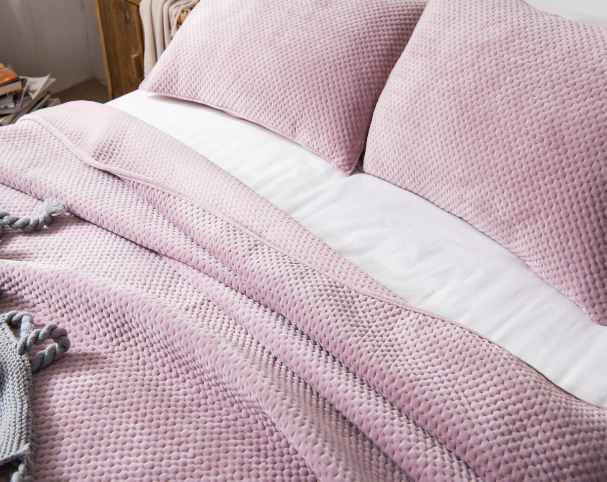Kasentex Lightweight Velvet Bedspread Set Queen/King - Soft All Season Bedspread Coverlet