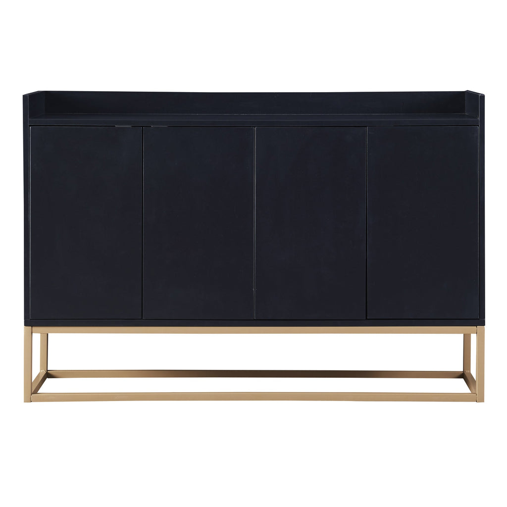 Modern Sideboard Buffet Cabinet with Adjustable Shelves - Black