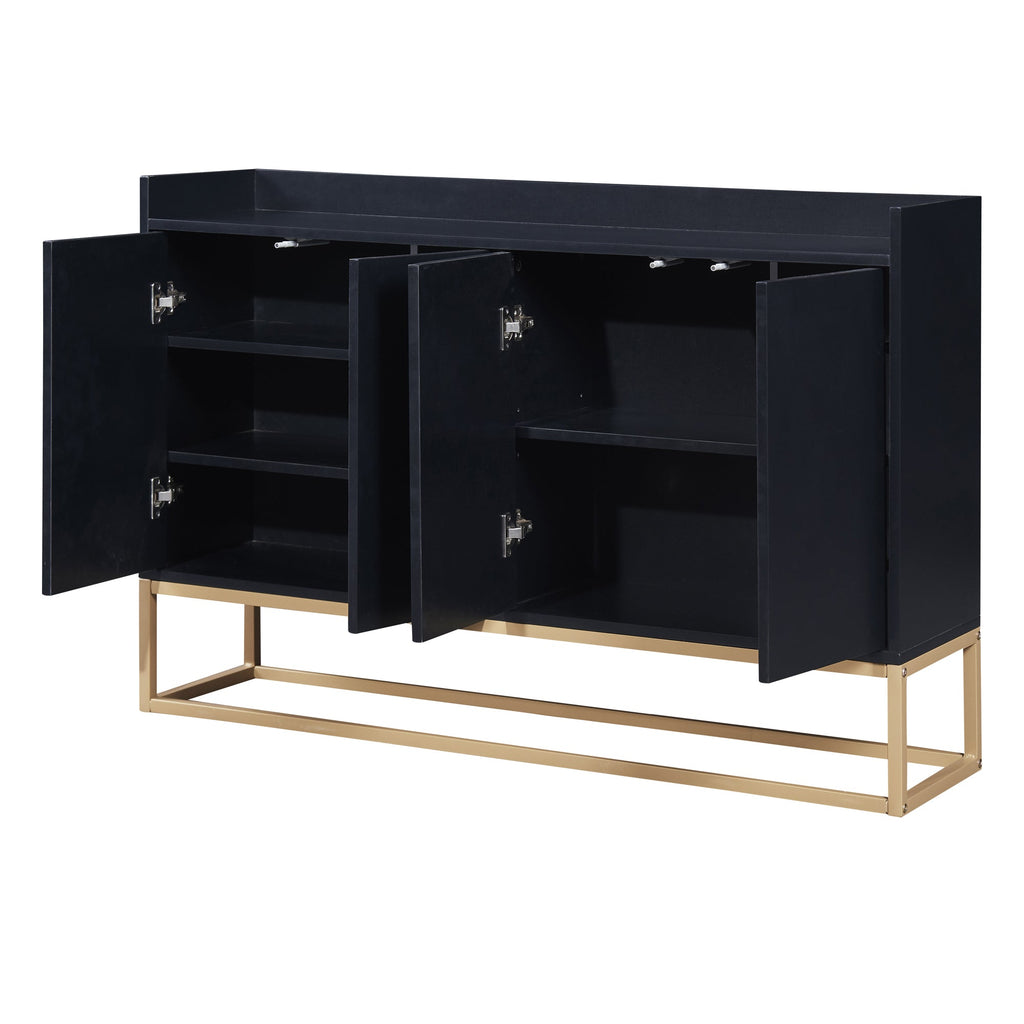 Modern Sideboard Buffet Cabinet with Adjustable Shelves - Black