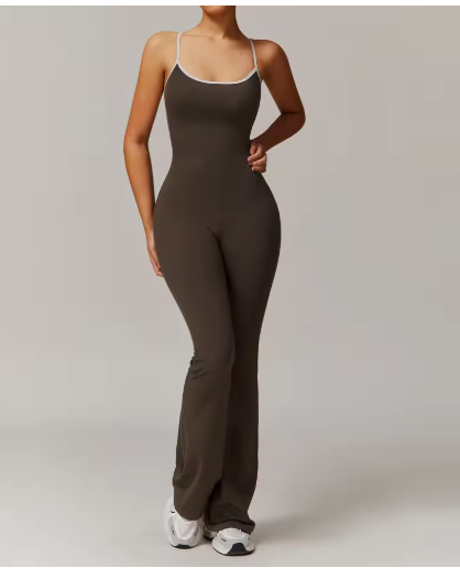 AEELIERE Premium Open-Back Flare Jumpsuit