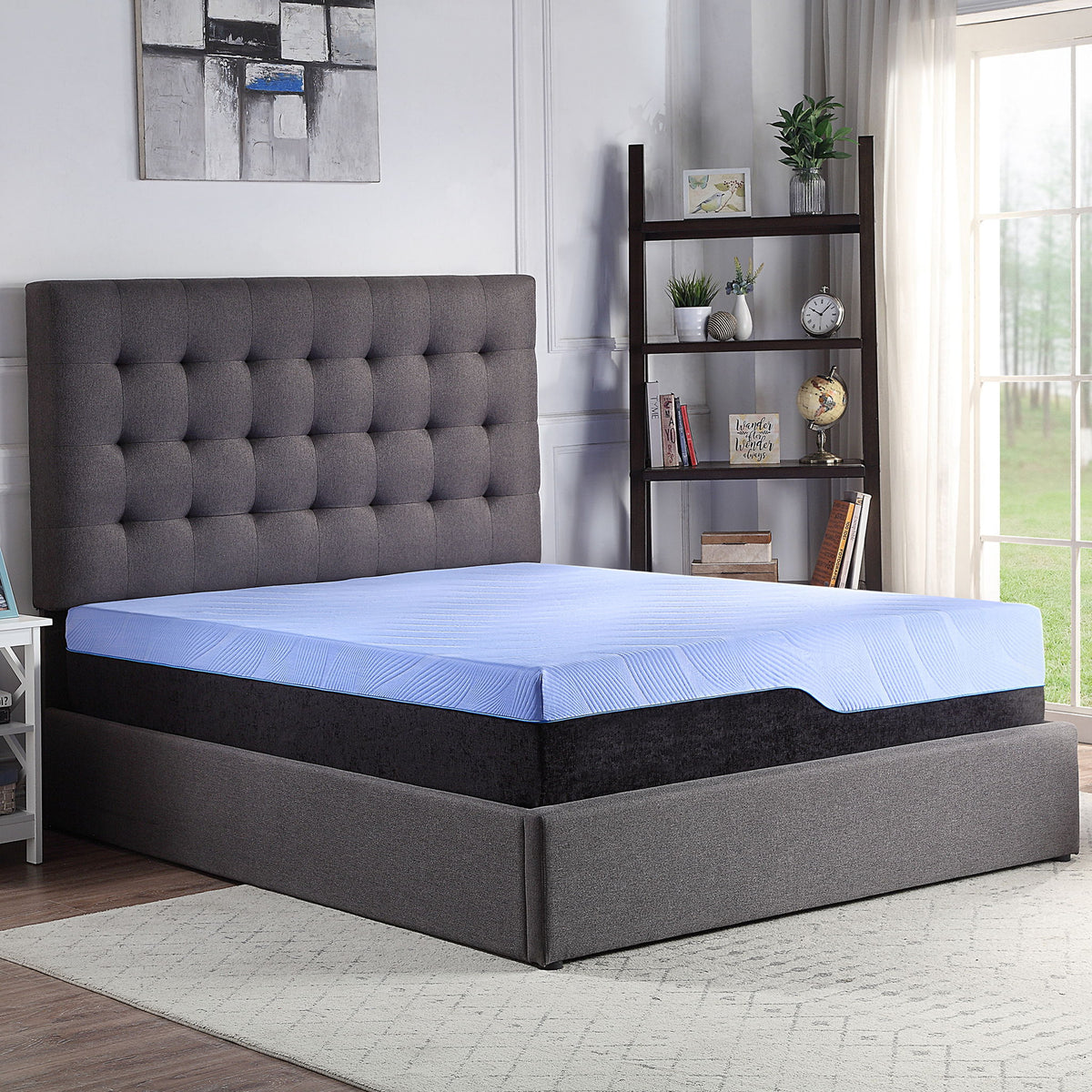 12" Refresh Hybrid Latex Mattress with Cooling Foam and Coil Support - Light Blue