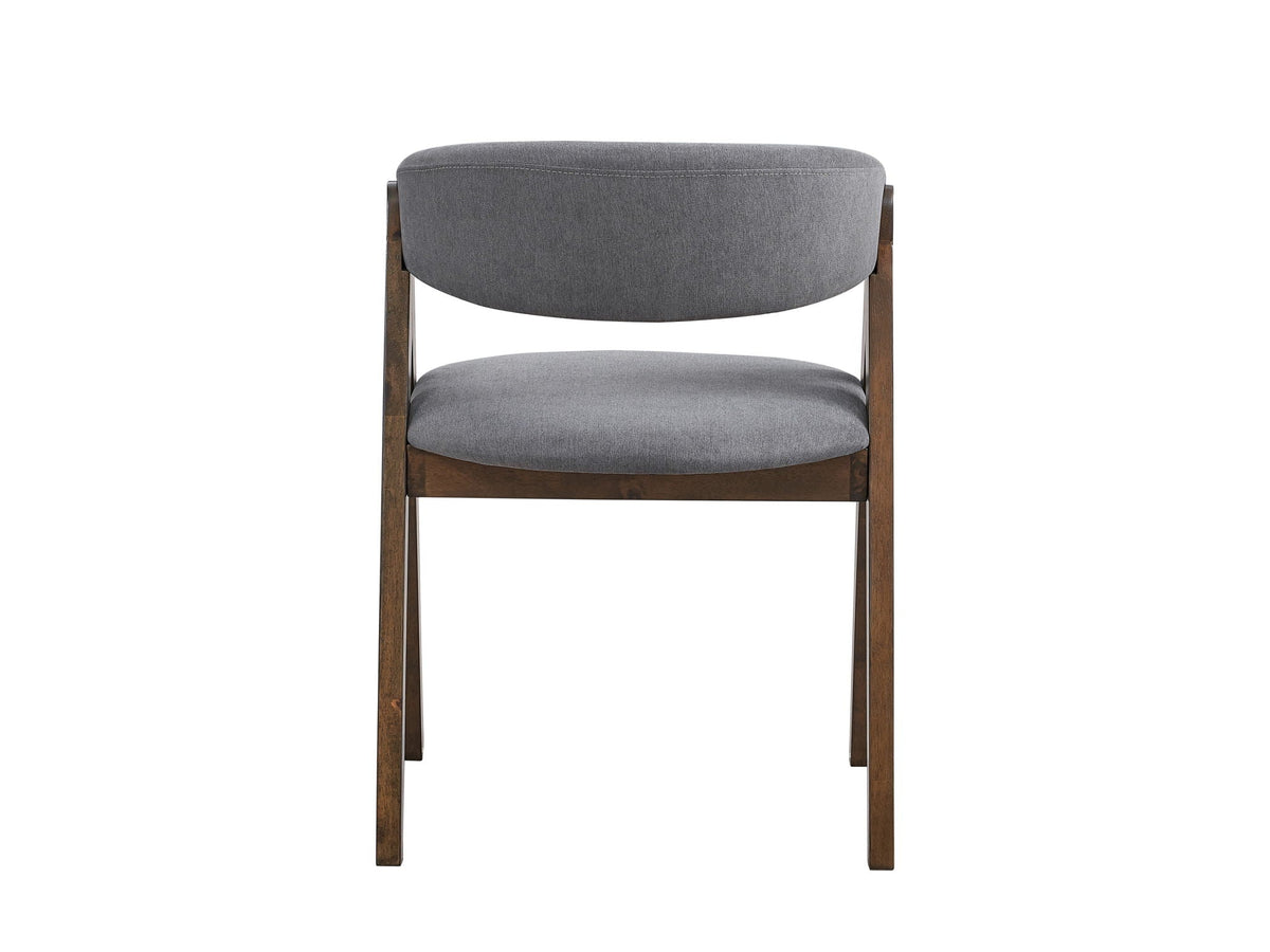 Gray Side Chair Set with Upholstered Cushion - Modern Dining Room Chairs