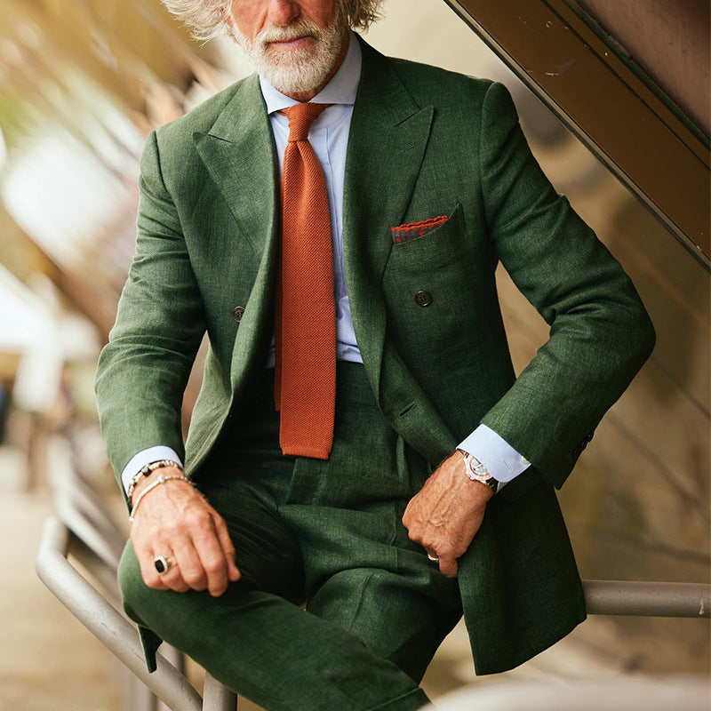 Casual Striped Men's Suit Top Wear