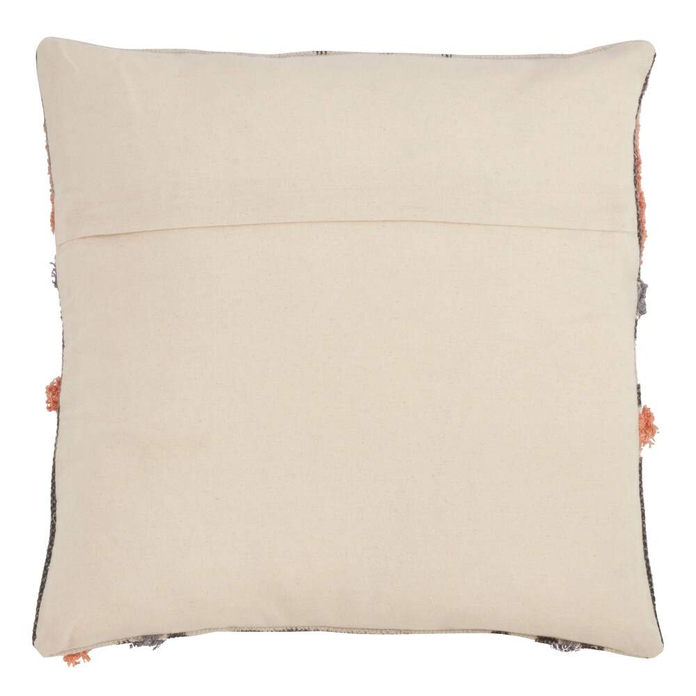 Fennco Styles Luxury Embroidery & Print Down Filled Decorative Throw Pillow 18" W x 18" L – Cotton Cushion for Bed, Couch, Sofa, Home Décor, Holidays, Housewarming