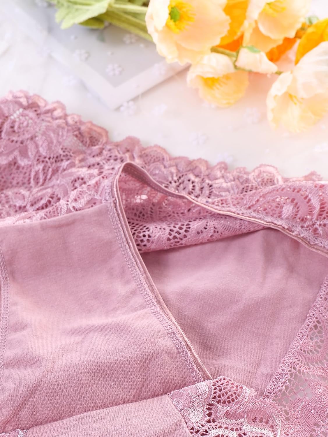 everyjoys Sexy Underwear Lace Panties for Women Bikini Underwear Hipster Underpants Lace Soft Breathe Briefs Multipack 5-Pack