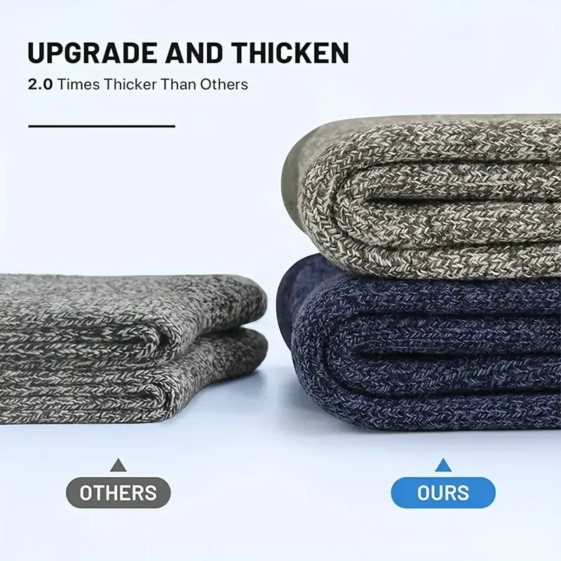 Merino Wool Socks For Men Super Thick Hiking 5 Pack