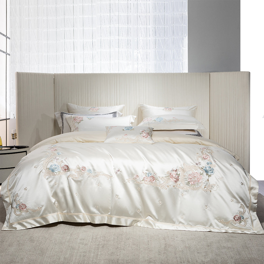 Luxury Royal 140s Cotton-Silk Embroidered Bedding Set | 3CARATS
