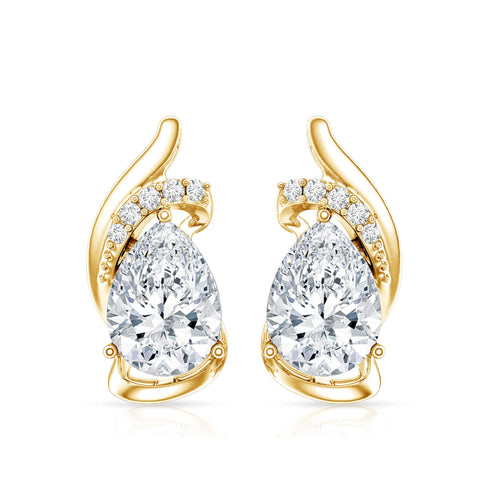 1.3 Carat Certified Lab Grown Diamond Teardrop Stud Earrings