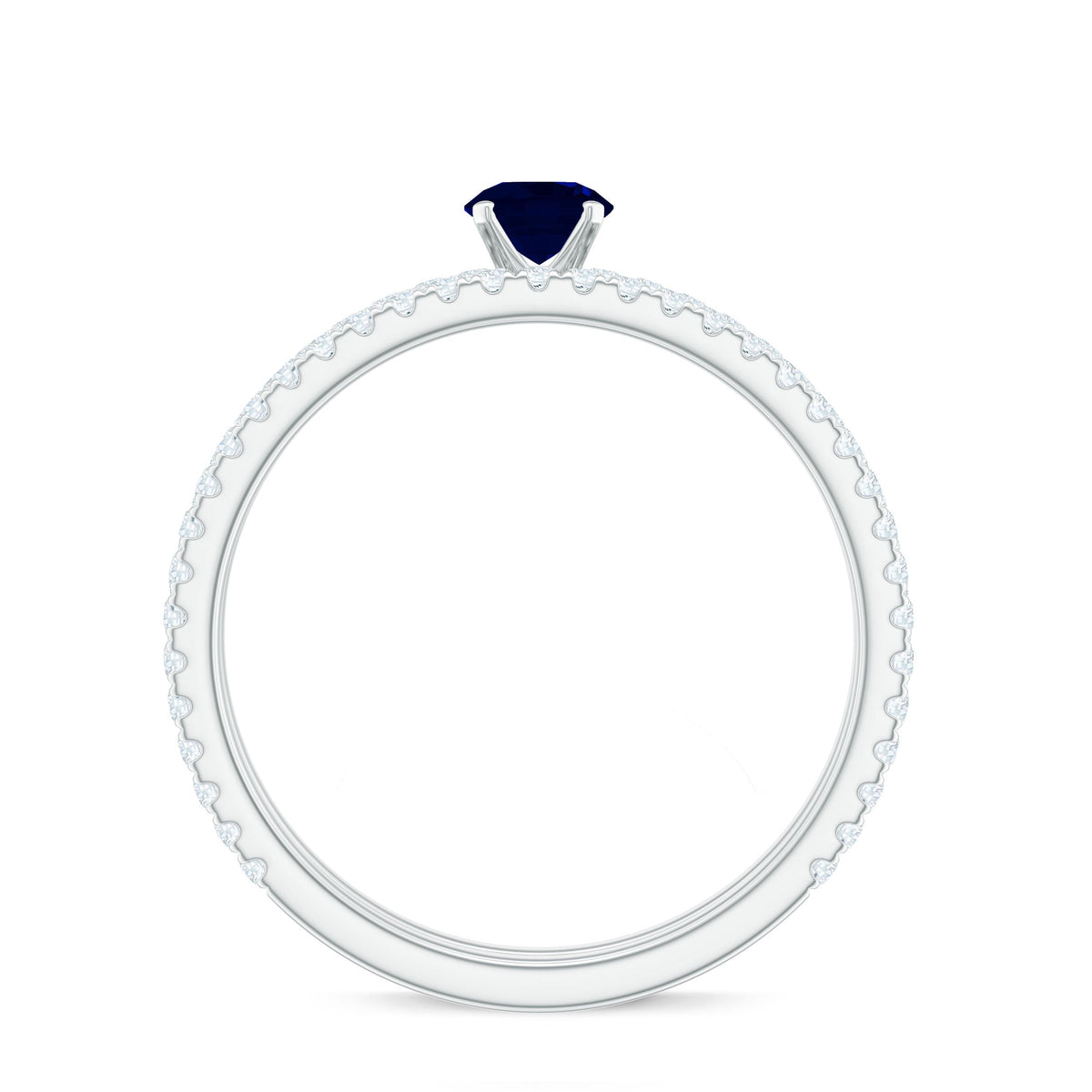 Natural Blue Sapphire and Diamond Bridal Ring Set for Women