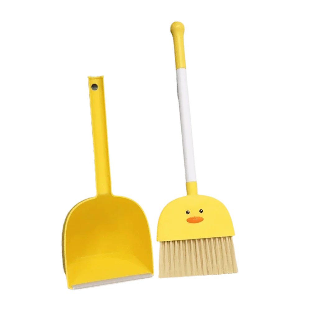Kids Mini Cleaning Broom & Mop Playset - Cartoon Pretend Housekeeping Toy for Early Learning