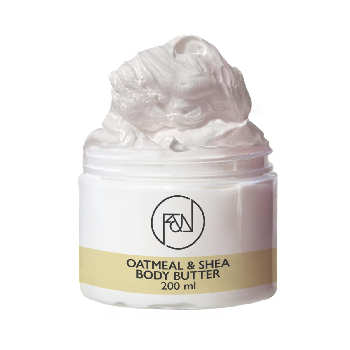 Flora and Noor Organic Whipped Shea Body Butter | Shea Butter for Face and Body Moisturizing Natural Body Butter for Dry Skin infused with Colloidal Oatmeal (200 ml)