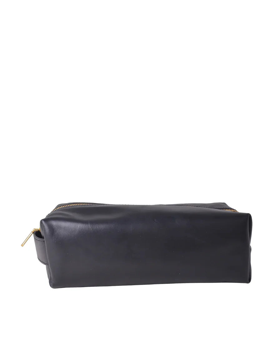 Mens Dopp Kit | Black Leather