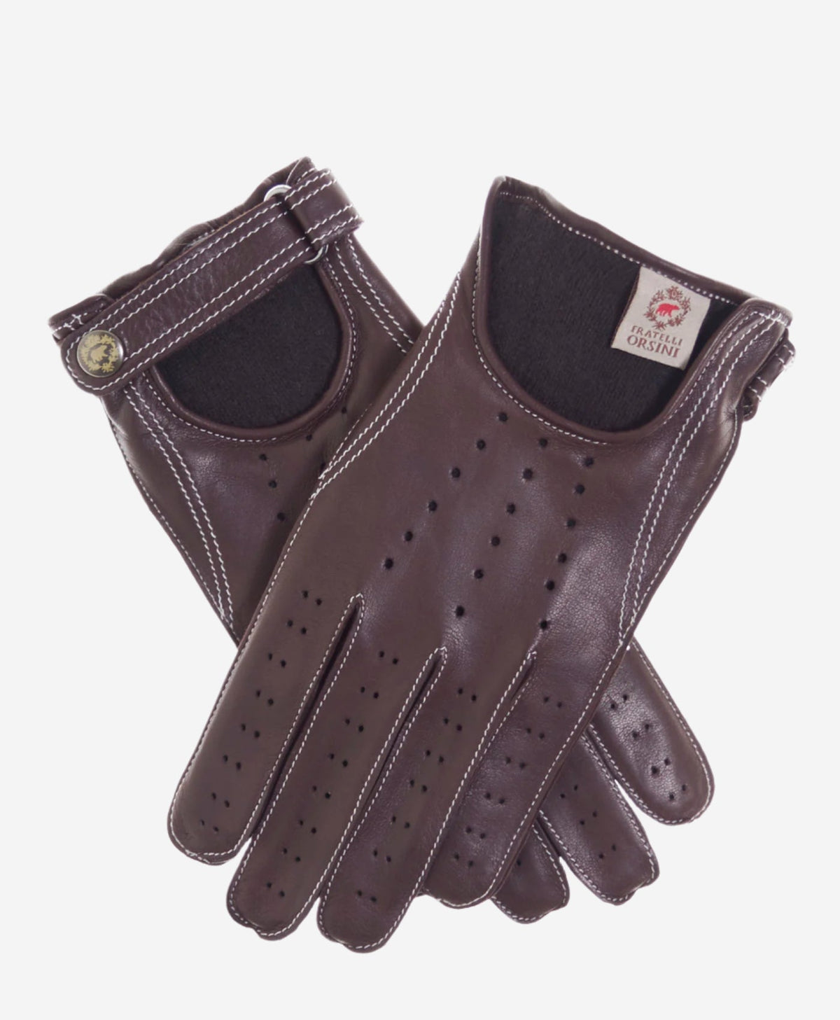 CD3528 (brown) -Men’s Italian leather driving gloves with cashmere lining