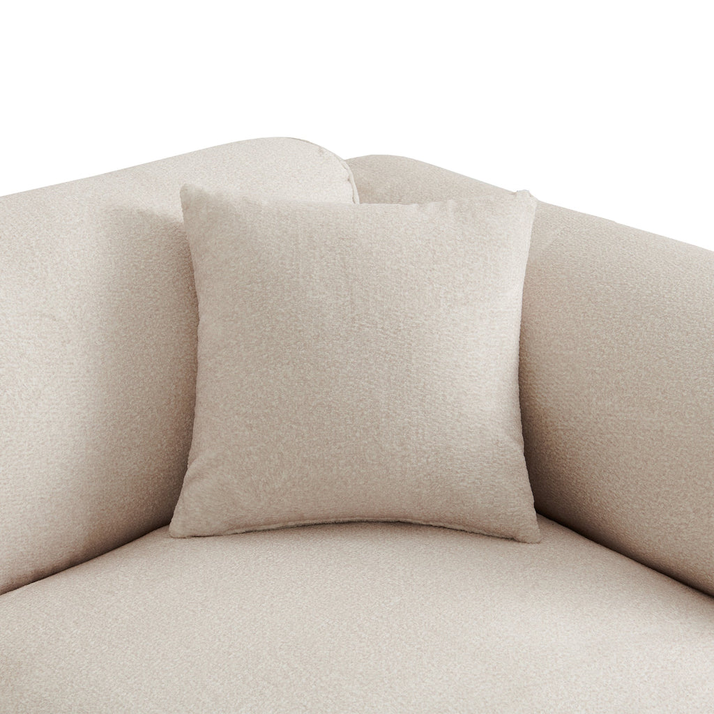 Luxury Velvet Sectional Sofa with Detachable Footstool - 4-Seater