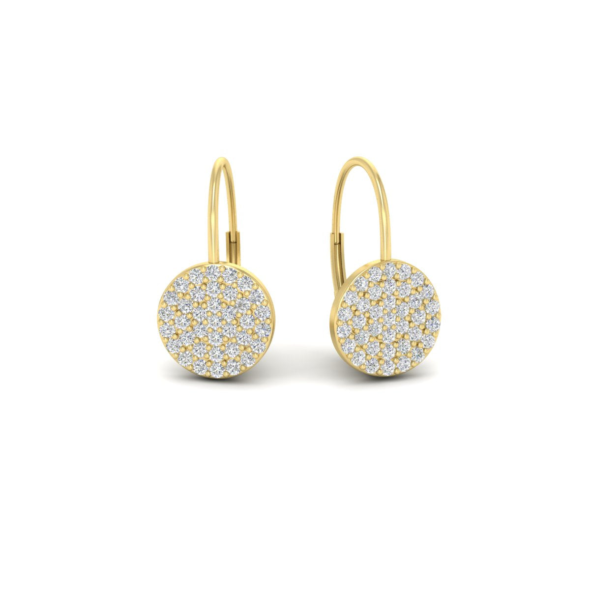 Diamond Disc Drop Earring