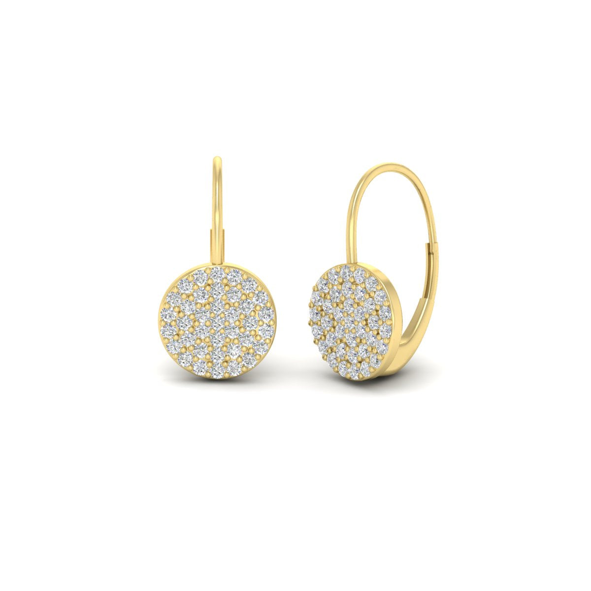 Diamond Disc Drop Earring