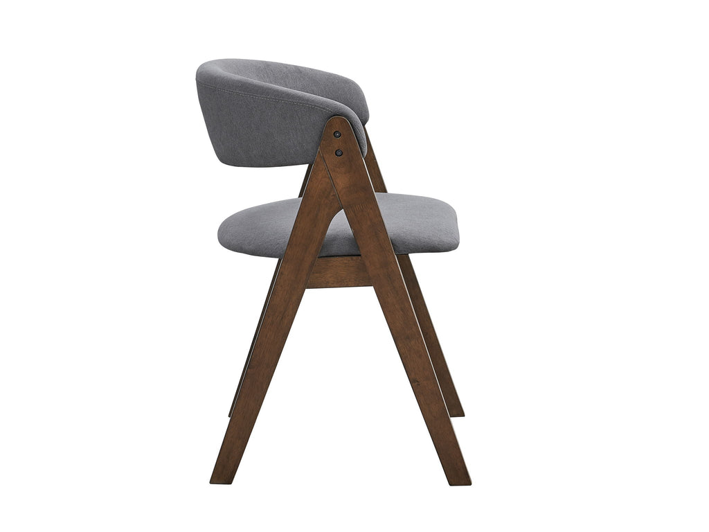 Gray Side Chair Set with Upholstered Cushion - Modern Dining Room Chairs