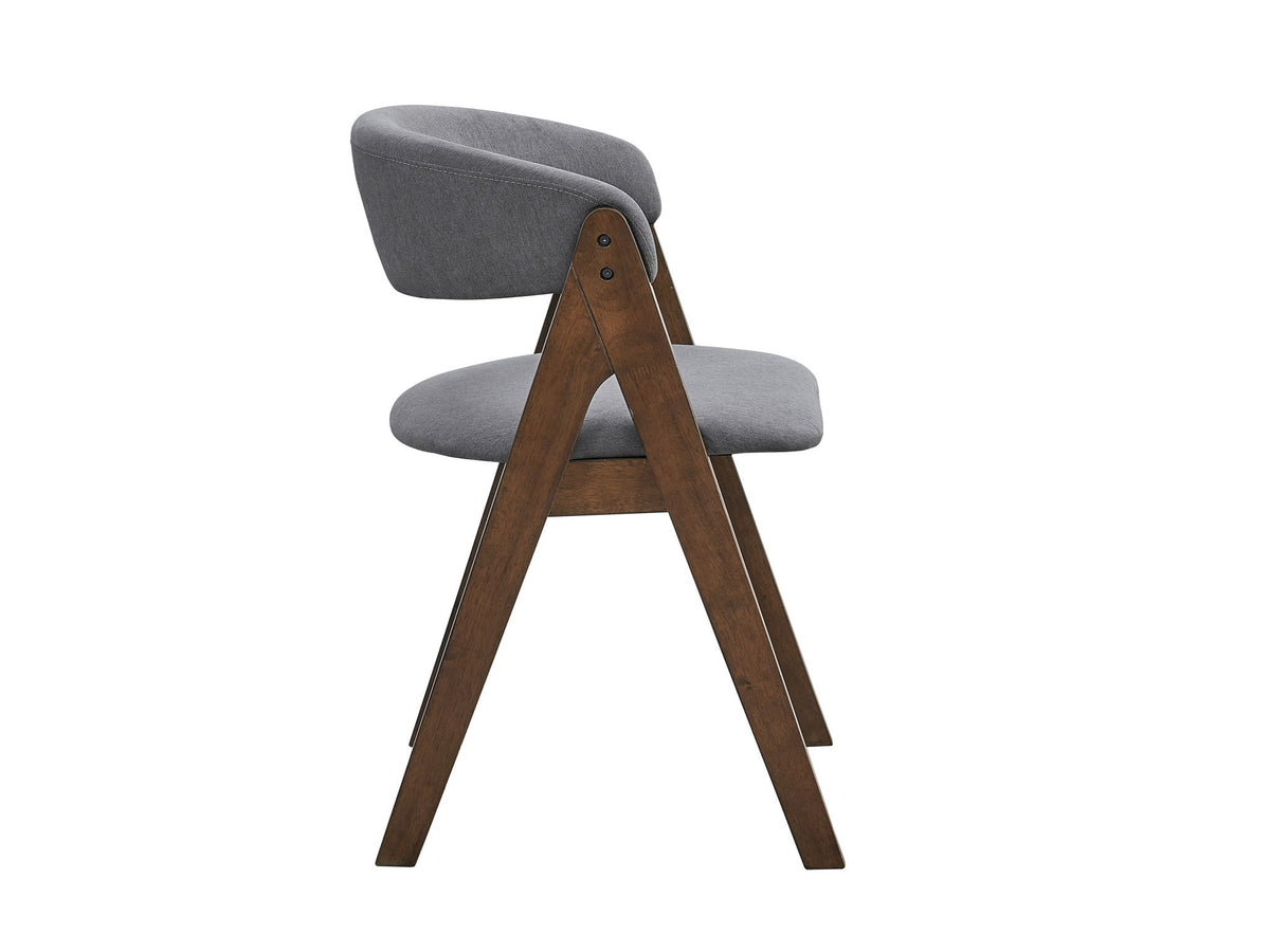 Gray Side Chair Set with Upholstered Cushion - Modern Dining Room Chairs