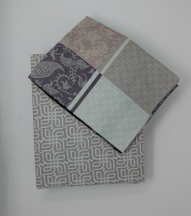 DaDa Bedding Jacquard Grey Floral Paisley Flat Sheet & Pillow Cases Set (FS8222)